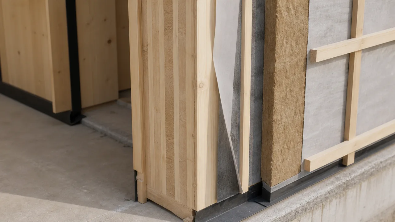 Garage in legno X-Lam integrato con la casa principale
